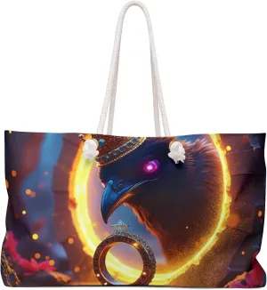 Mystical Raven Weekender Bag, Boho Travel Tote, Beach Bag, Gift for Adventurers, Festival Essentials