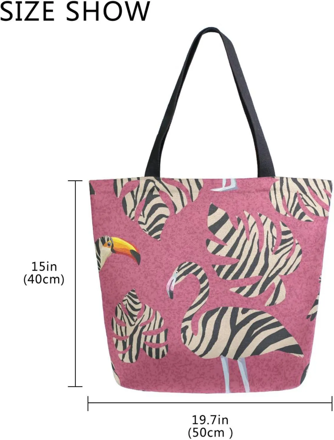 Naanle Canvas Tote Bag Large Womens Casual Shoulder Bag Handbag Canvas Tote Bag Reusable Grocery Shopping Bags for Women