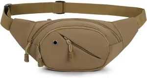 NCDUANSAN Men's running multifunctional wear-resistant waist bag, casual chest bag, large capacity, camouflage sports bag (brown)