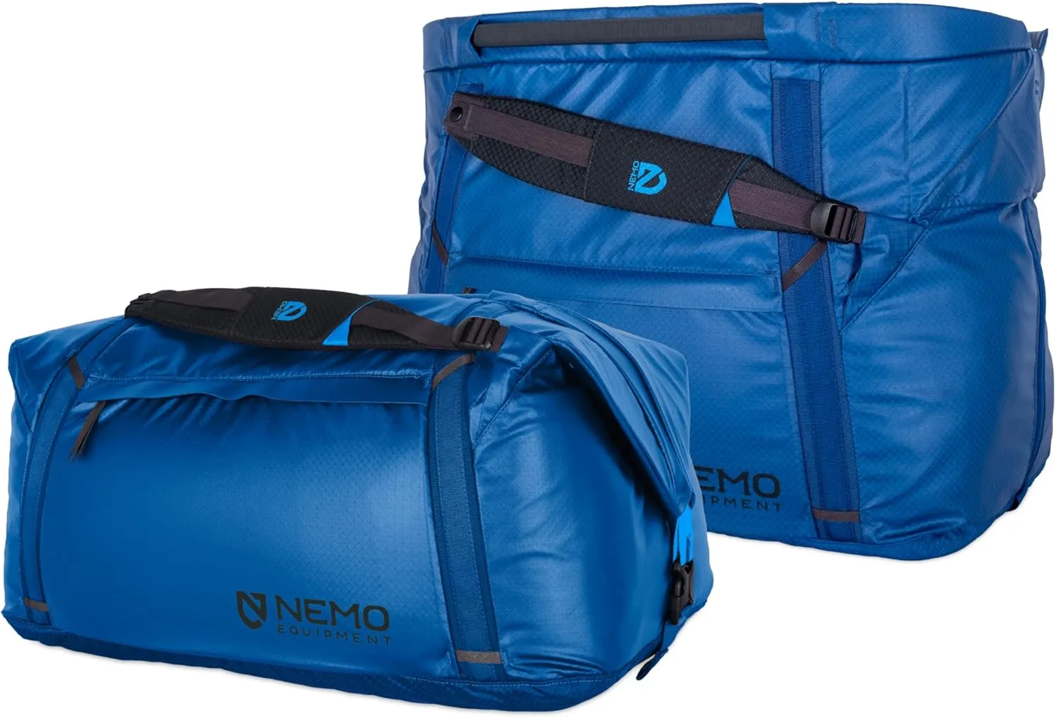 NEMO Equipment Double Haul Convertible Duffel & Tote Bag – Water-Resistant Gear Bag with Backpack Straps - 100L - Lake