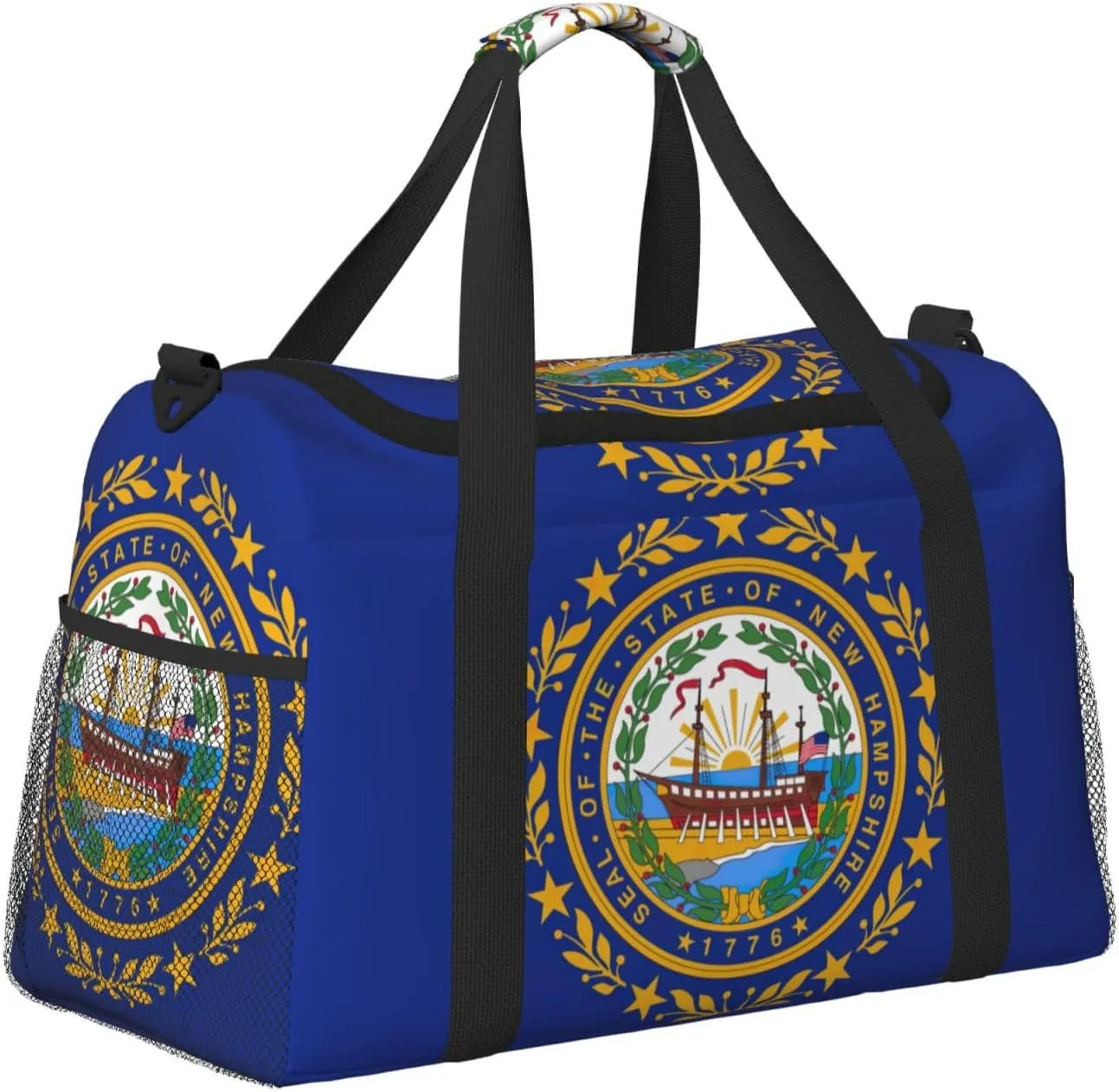 New Hampshire State Flag Travel Bag, Weekender Bags For Women Men For Outdoor Adventures, Ideal For Camping And Hiking