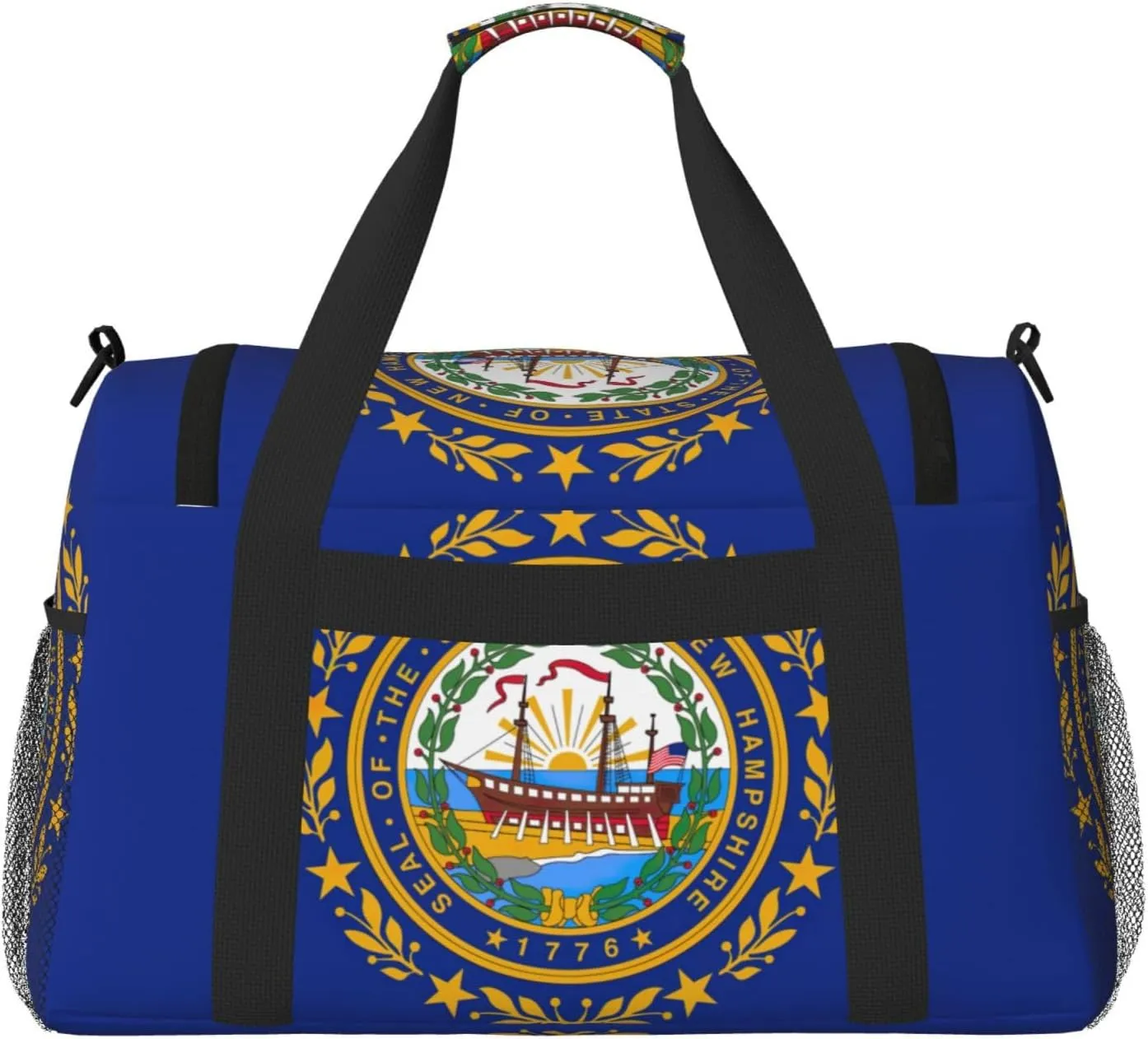 New Hampshire State Flag Travel Bag, Weekender Bags For Women Men For Outdoor Adventures, Ideal For Camping And Hiking