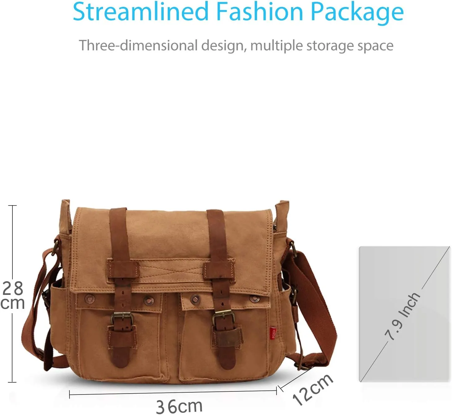 New Vintage Messenger Bag Satchel Bag bag Bookbag Casual Travel Shoulder Bag