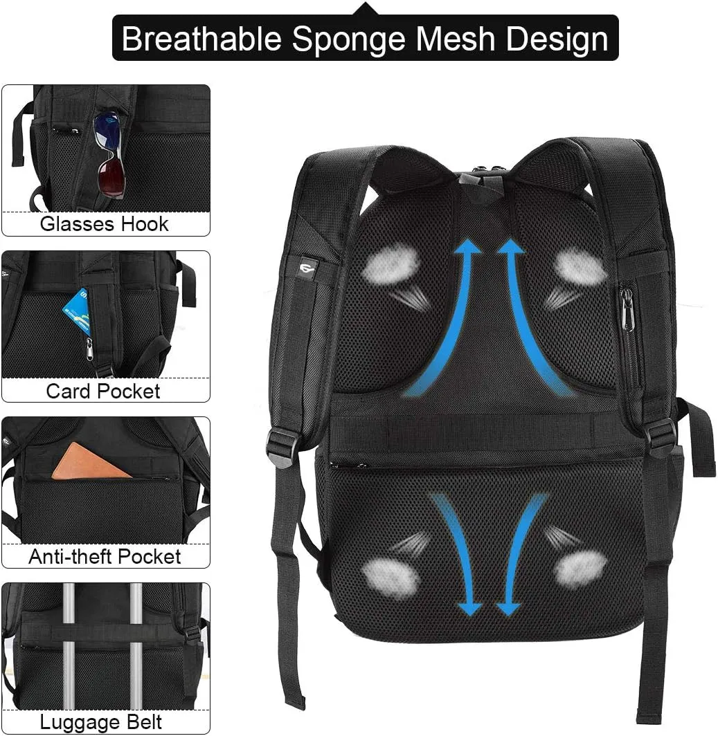 NEWHEY Laptop Backpack 17 Inch Business Travel Backpacks for Men Women Extra Large Waterproof TSA Anti Theft College Bookbags with USB Charging Port 17.3 Gaming Computer Backpack 45L, Black