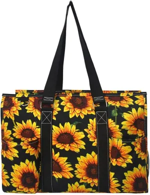 NGIL All Purpose Organizer 18" Large Utility Tote Bag 2019 Spring Collection (Sunflower Black)