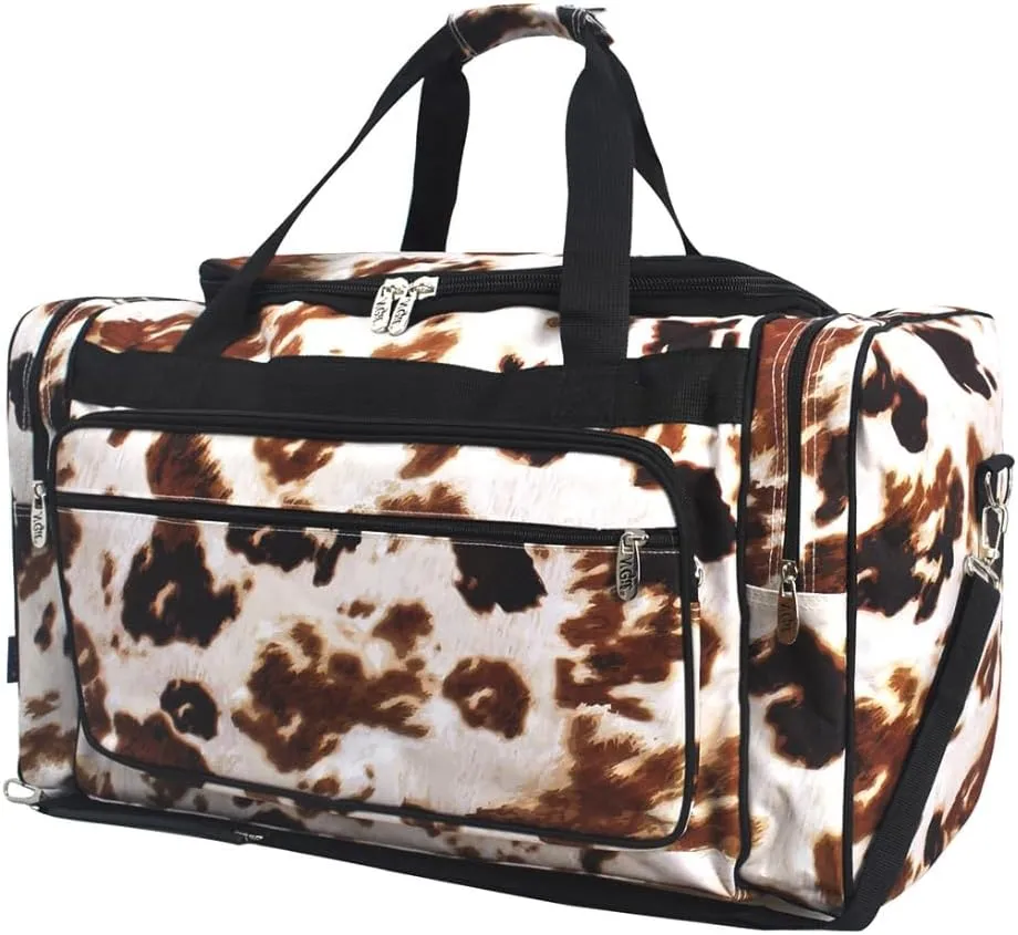 NGIL Canvas 23" inch Duffle Bag (Cow Print)