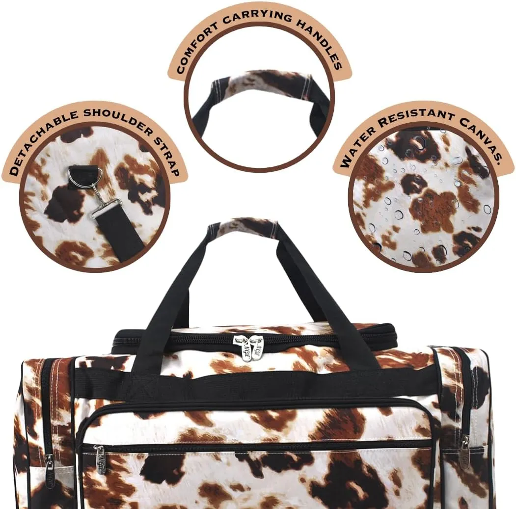 NGIL Canvas 23" inch Duffle Bag (Cow Print)