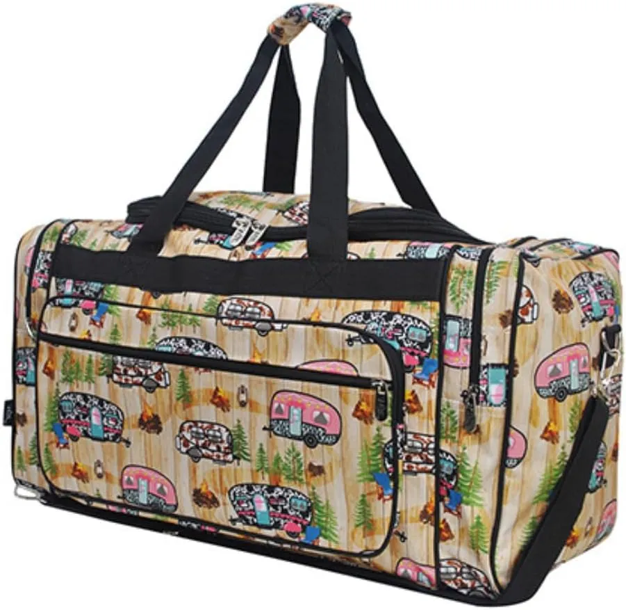 NGIL Canvas 23" inch Duffle Bag (Cute Camper-Black)