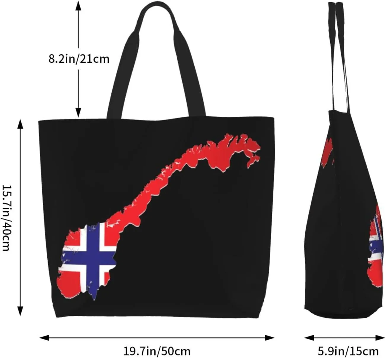 Norway Canvas Tote Bag Norway Flag Shoulder Bag Norwegians Casual Grocery Bags Norwegian Bags for Women Men