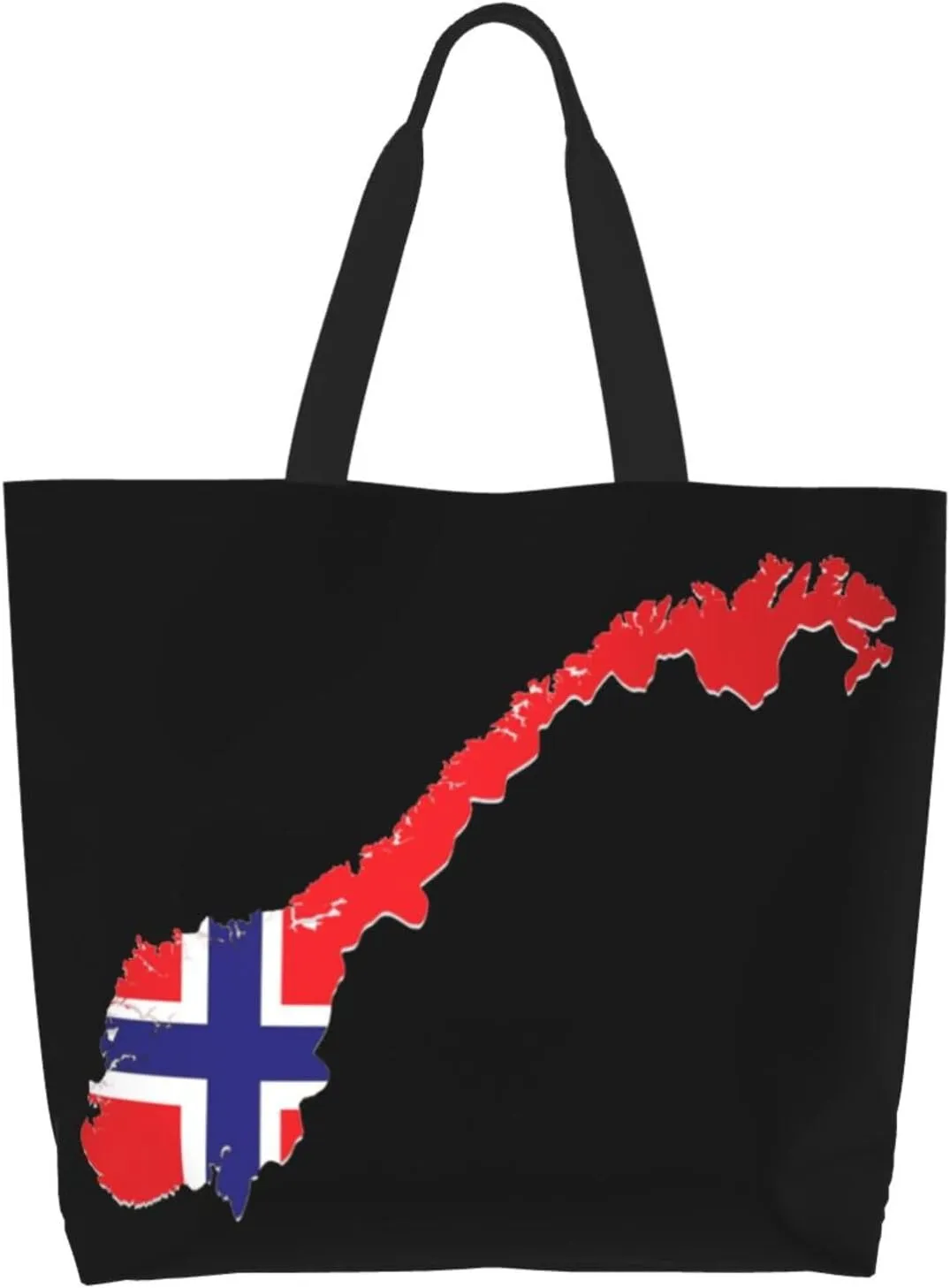 Norway Canvas Tote Bag Norway Flag Shoulder Bag Norwegians Casual Grocery Bags Norwegian Bags for Women Men