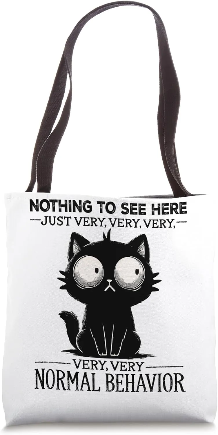 Nothing To See Here. Nervous Cat. Tote Bag
