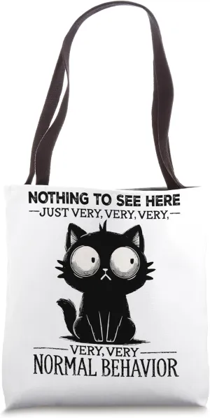 Nothing To See Here. Nervous Cat. Tote Bag