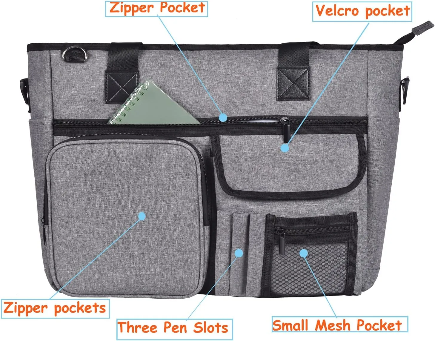 Nurse Tote Bag for Work with Multiple Pockets Clinical Teacher Bag