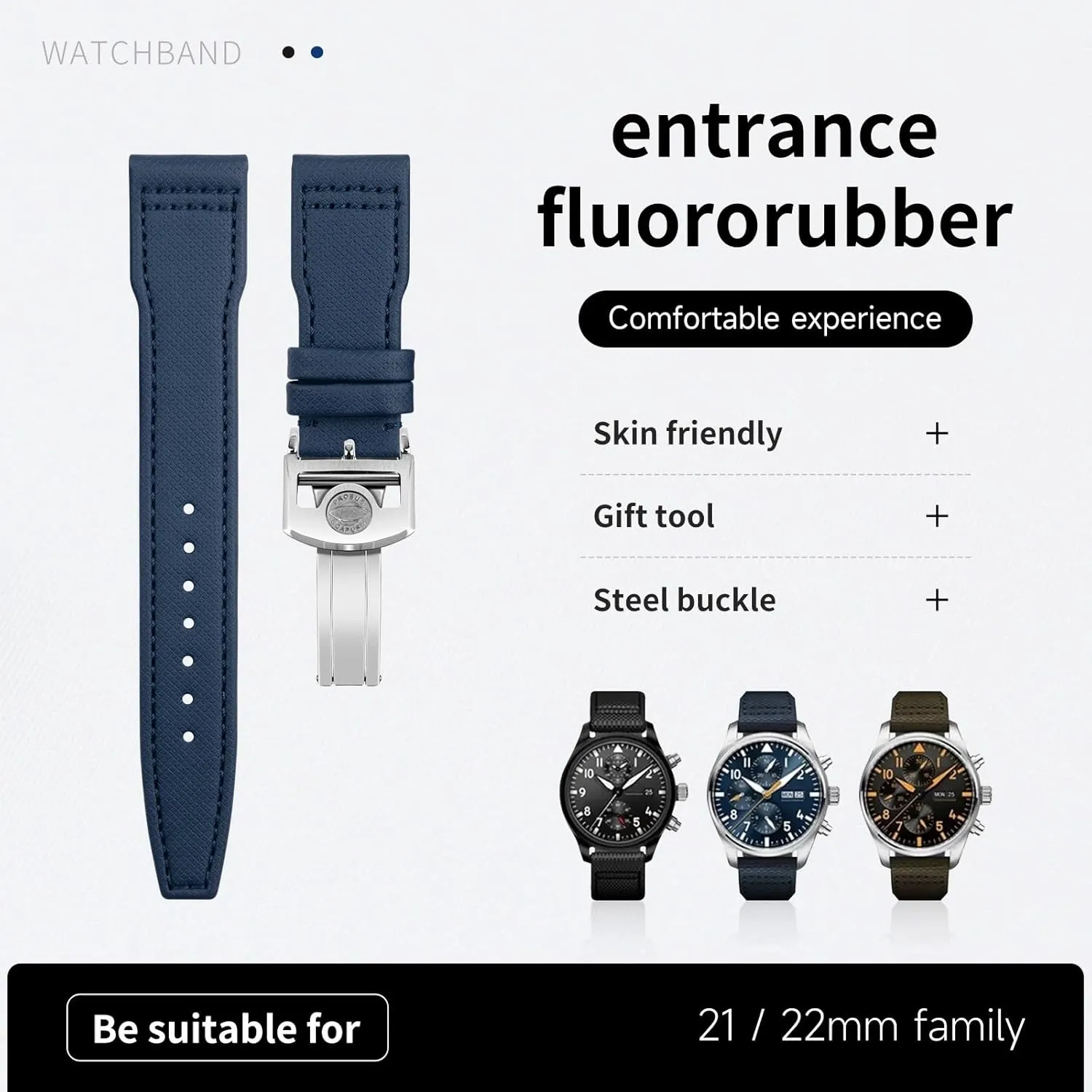 Nylon Canvas Leather Watchbands For IWC SPITFIRE MARK 18 Portugieser Portofino Pilot IW3777 Wristband 20mm to 22mm
