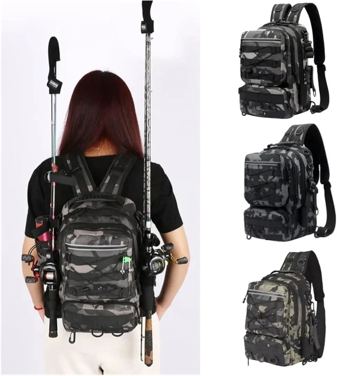 Nylon Waterproof Outdoor Rucksacks Sports Camping Hiking Trekking Fishing Hunting Bag(Green)