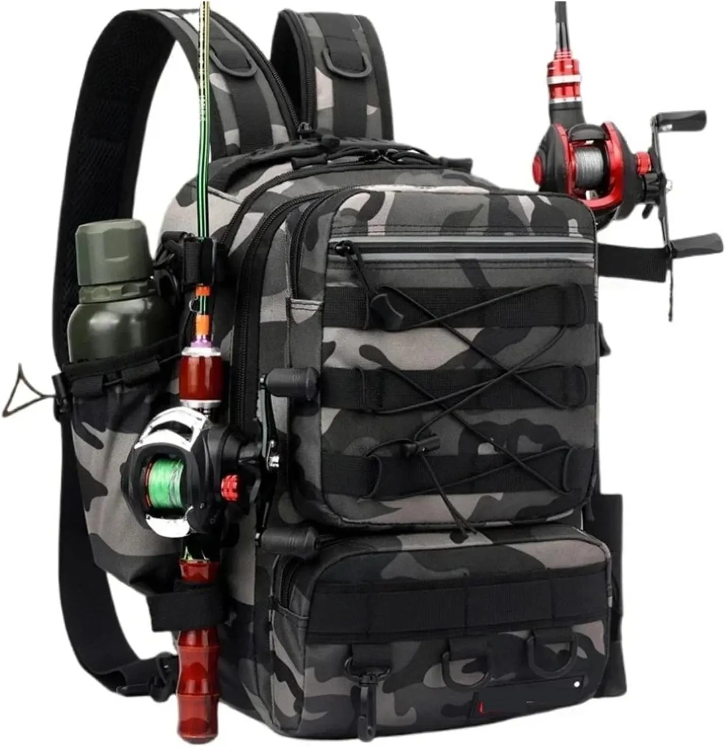 Nylon Waterproof Outdoor Rucksacks Sports Camping Hiking Trekking Fishing Hunting Bag(Green)
