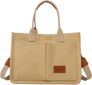 Obosoyo Canvas Tote Bag Purses for Women Large Canvas Work Shoulder Bags Casual Crossbody Purse for Travel Daily