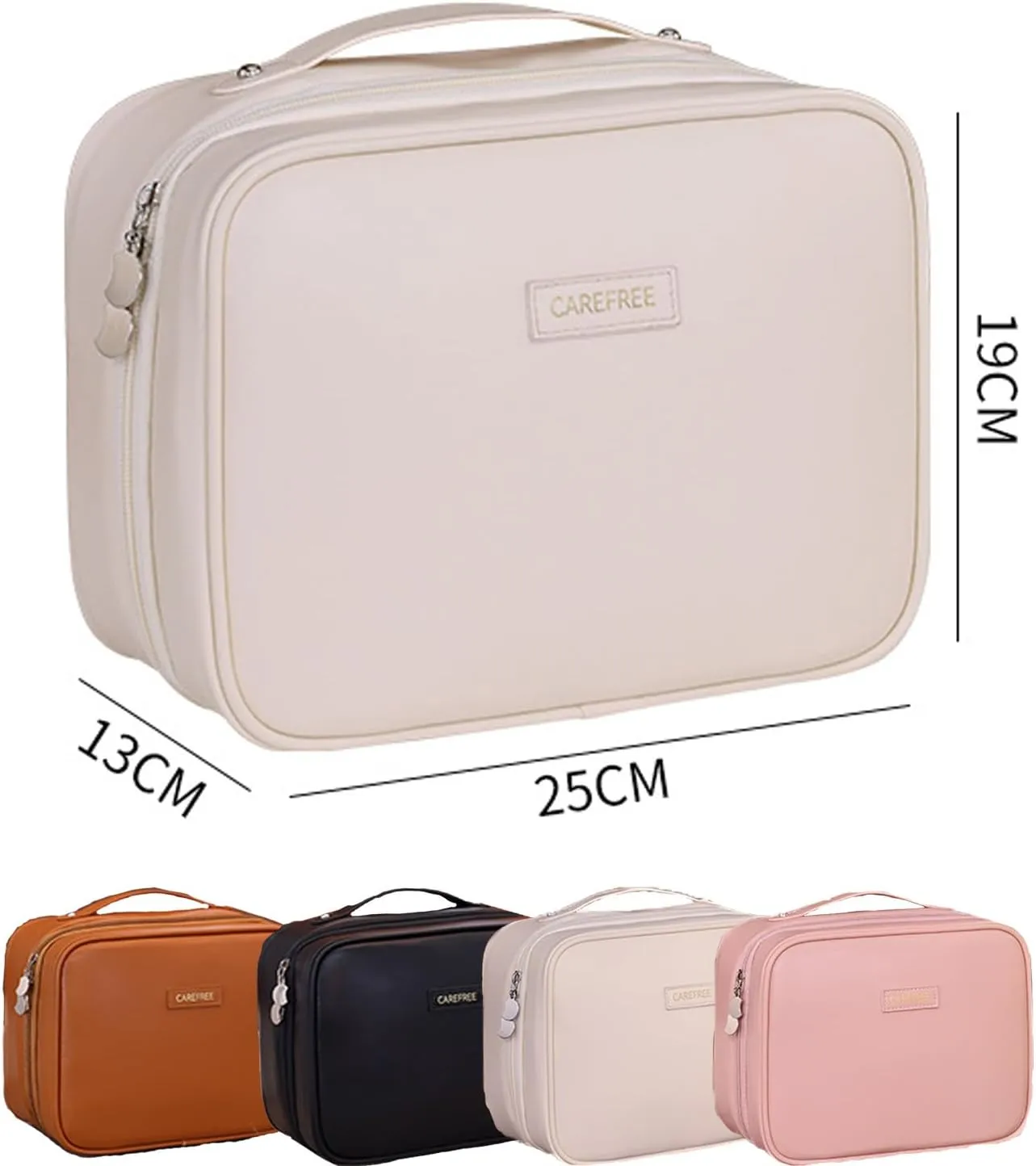 Obviously Multi-Compartment Toiletry Cosmetics Bag, SetPatient Multi-Compartment Toiletry Cosmetics Bag, Bathroom Hanging Cosmetic Bags for Travel (Brown)