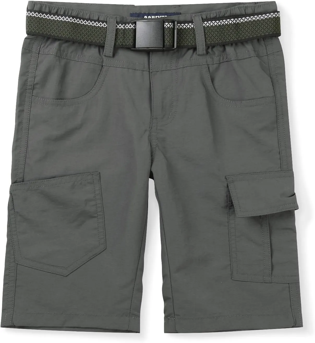 OCHENTA Boys Quick Dry Cargo Shorts Elastic Waist Athletic Shorts for Outdoor Hiking Camping Fishing