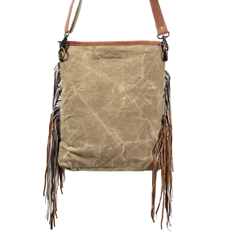 OHLAY MESSENGER Upcycled Wool Upcycled Canvas Hair-on Genuine Leather women bag western handbag purse