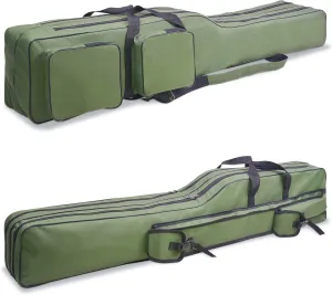 OROOTL Fishing Pole Bag 4.27ft Fishing Rod Case Organizer Portable Fishing Rod Bag Large Capacity Fishing Tackle Storage Bag Travel Case Fishing Gift for Men