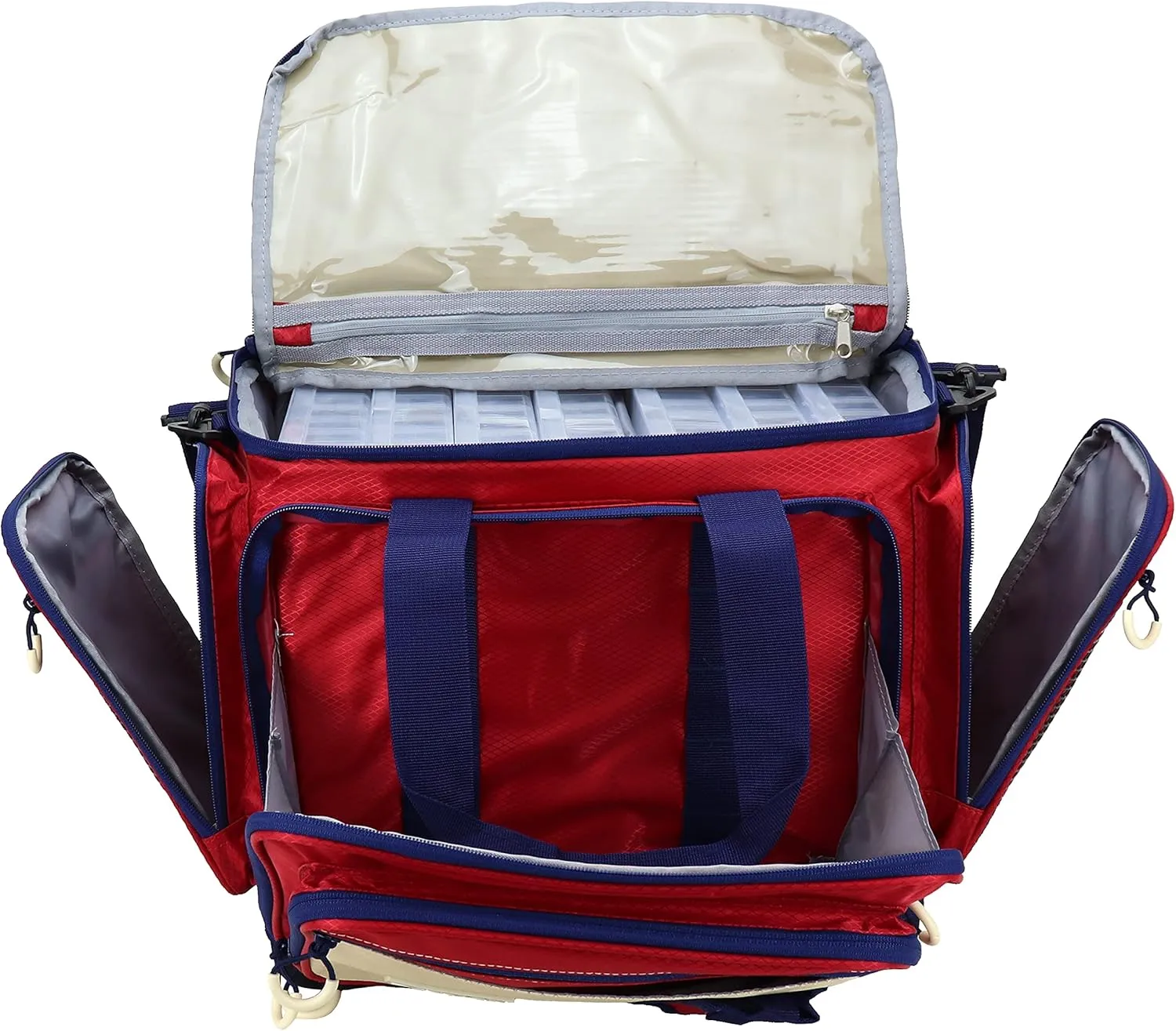 OSAGE RIVER Fishing Tackle Bag with Tackle Boxes, Saltwater Fishing Gear Bag, Tackle Box Organizer with Waterproof Non-Slip Bottom, Padded Shoulder Strap, and Fishing Pliers, Fishing Gifts for Men