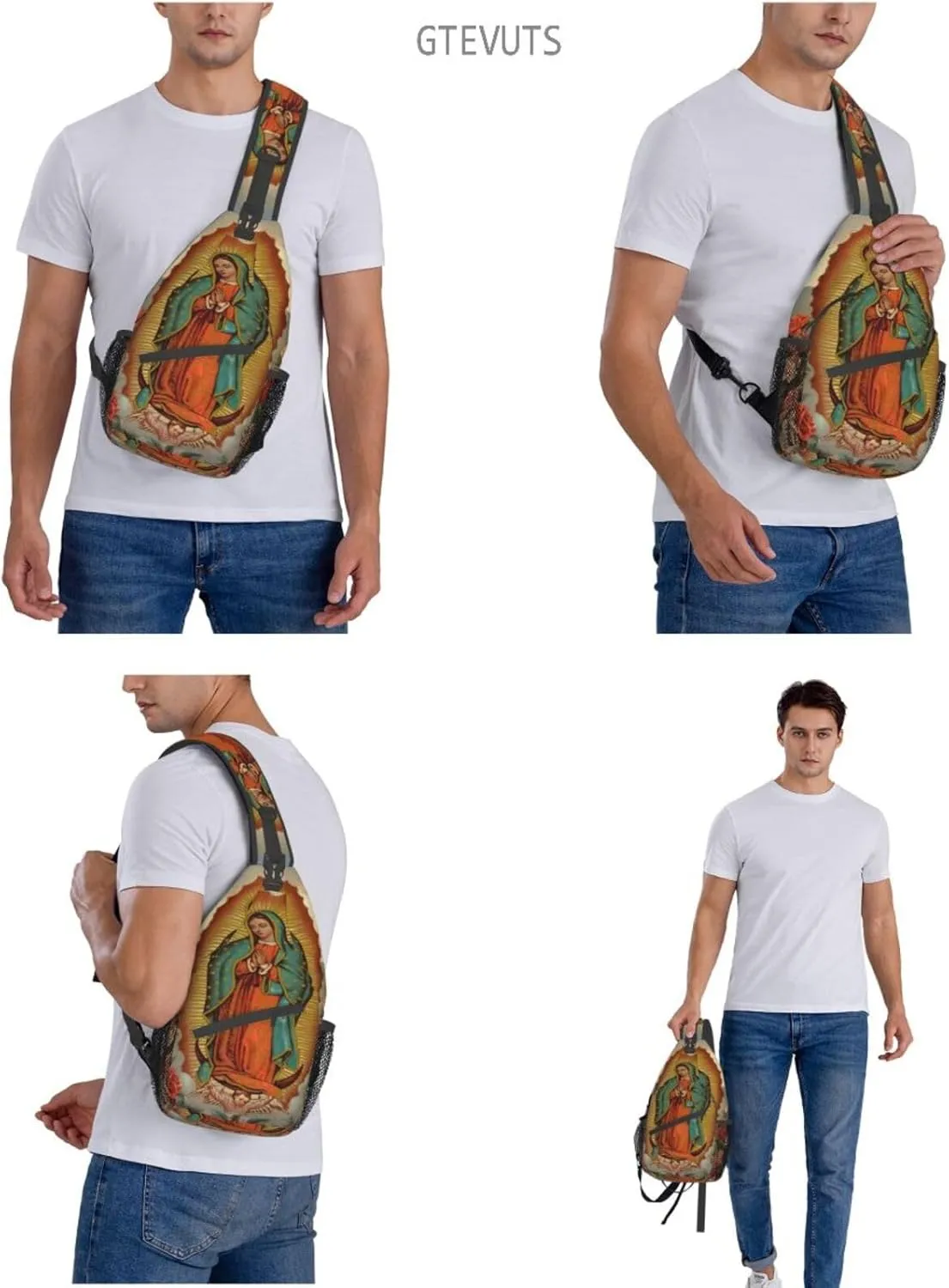 Our Lady Of Guadalupe Sling Backpack Chest Bag Crossbody Shoulder Bag Gym Cycling Travel Hiking Daypack For Men Women
