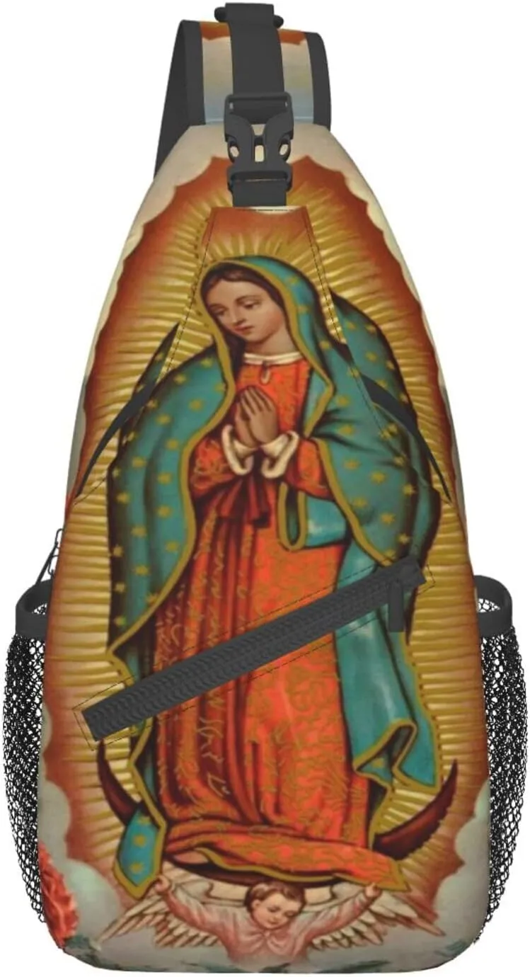 Our Lady Of Guadalupe Sling Backpack Chest Bag Crossbody Shoulder Bag Gym Cycling Travel Hiking Daypack For Men Women