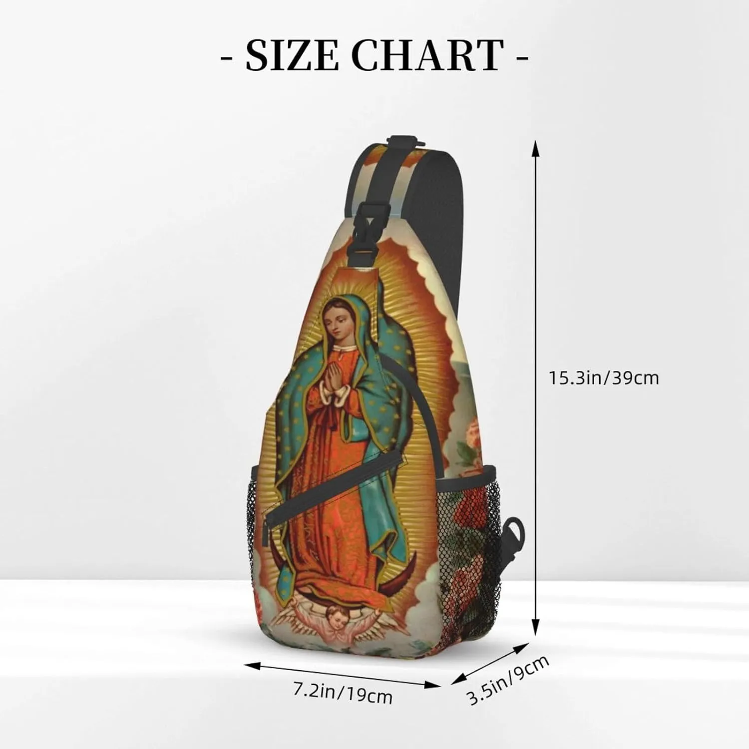 Our Lady Of Guadalupe Sling Backpack Chest Bag Crossbody Shoulder Bag Gym Cycling Travel Hiking Daypack For Men Women