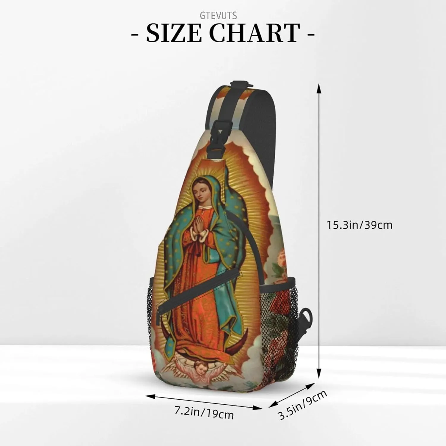 Our Lady Of Guadalupe Sling Backpack Chest Bag Crossbody Shoulder Bag Gym Cycling Travel Hiking Daypack For Men Women