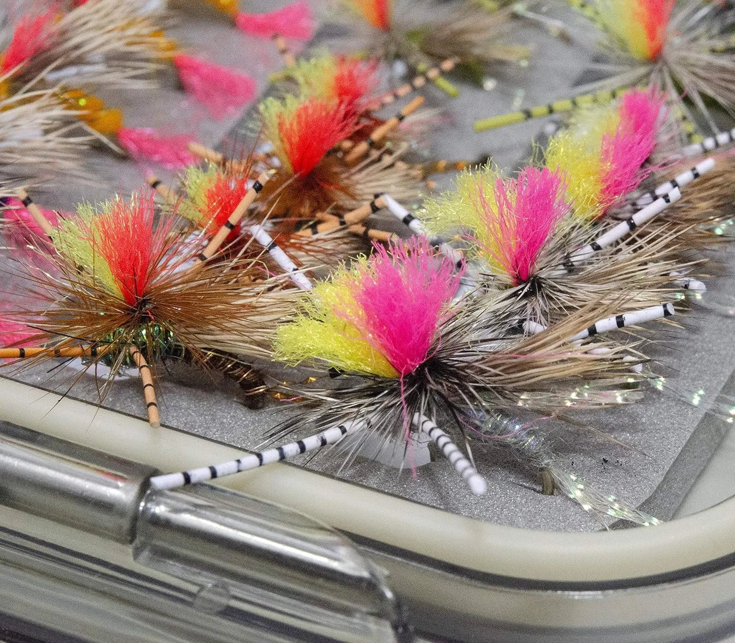 Outdoor Planet Premium Fly Fishing Flies Assortment | Waterproof Fly Box | Dry, Wet, Nymphs, Streamers, Wooly Buggers, Hopper, Caddis | Trout, Steelhead, Bass Fishing Lure Set