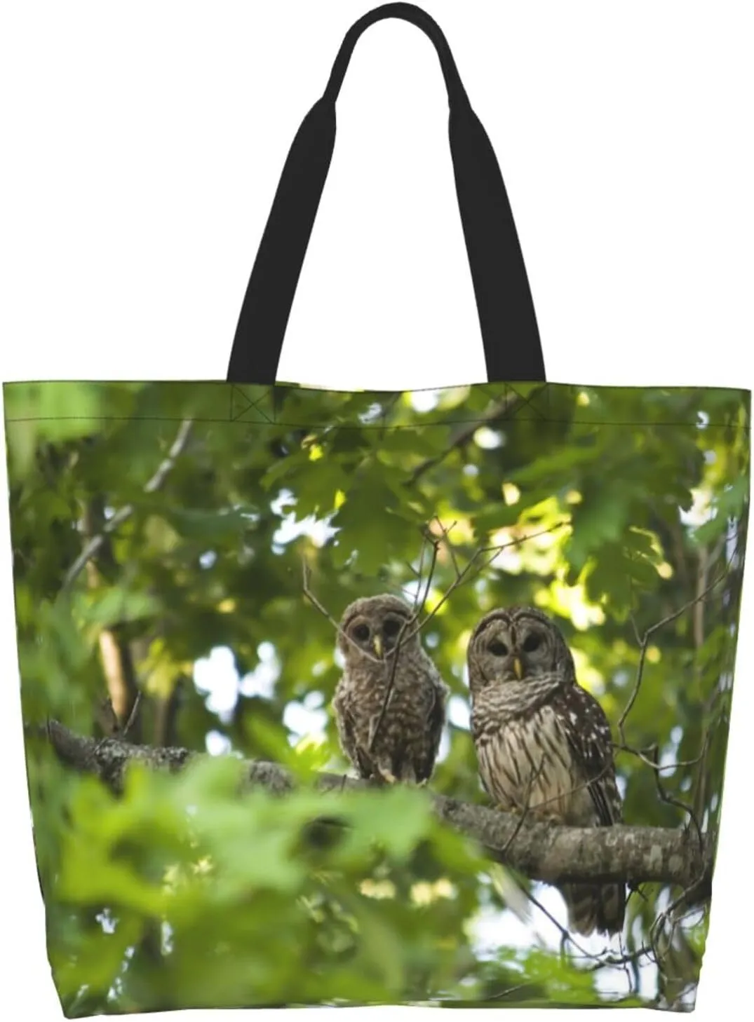 Owl Canvas Tote Bag Animal Shoulder Bag Handbag Cute Casual Grocery Bags Funny Bag for Outdoor