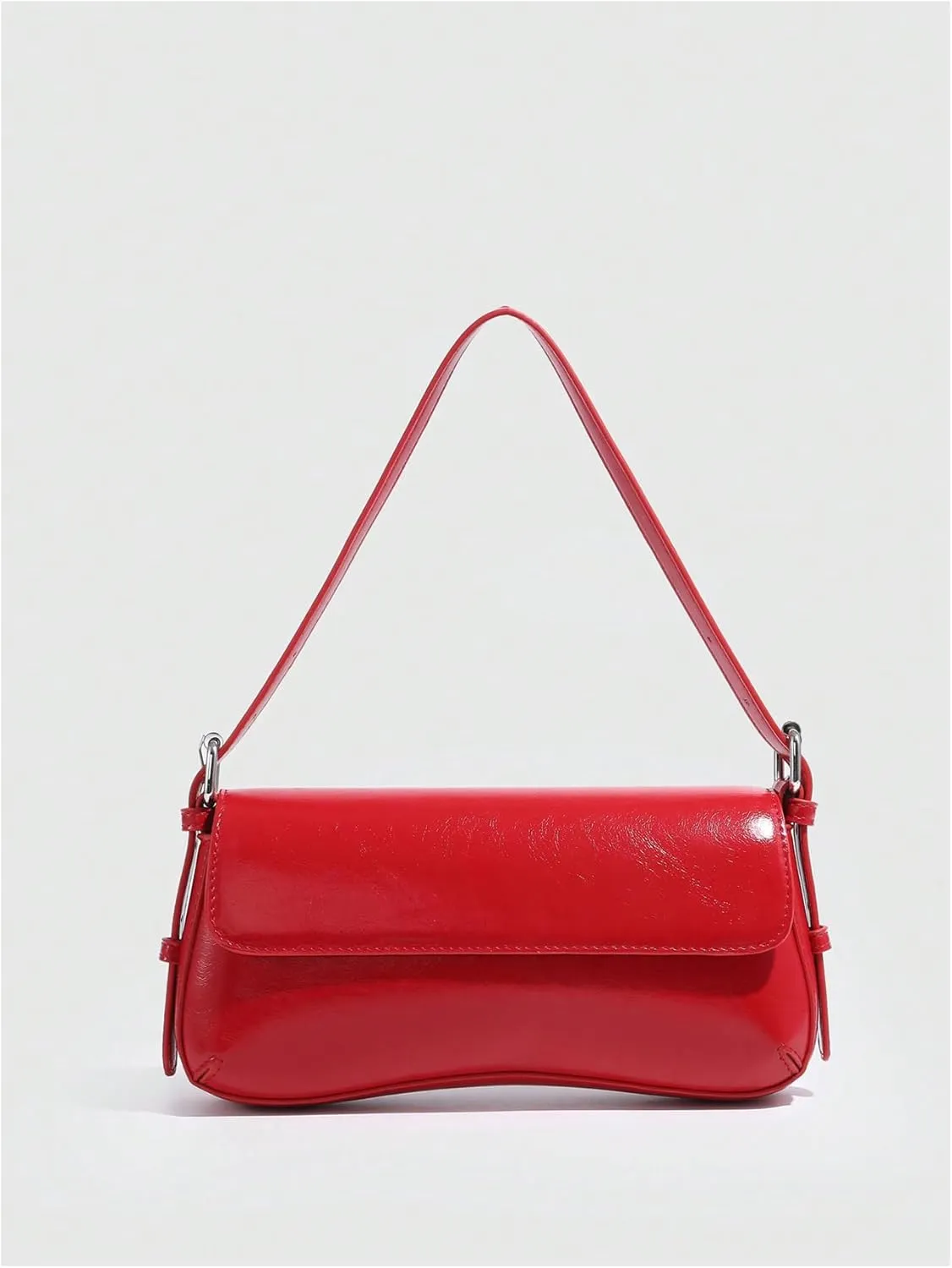 OYOANGLE Women's Pu Leather Flap Vintage Underarm Bags Top Handle Clutch Handbags Casual Mini Shoulder Bags
