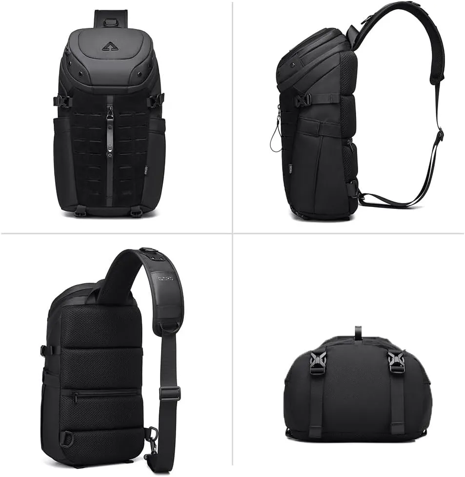 OZUKO Top Selling Crossbody Sling Bag Backpack Rover Shoulder Sling Pack Molle Small Crossbody Chest Pack (Black)