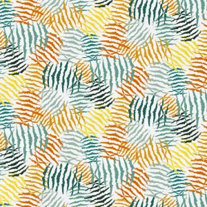 PAINTBRUSH STUDIO - Jurassic Joyrides by PBS Fabrics - Dinosaur Stripes - Blue/Orange