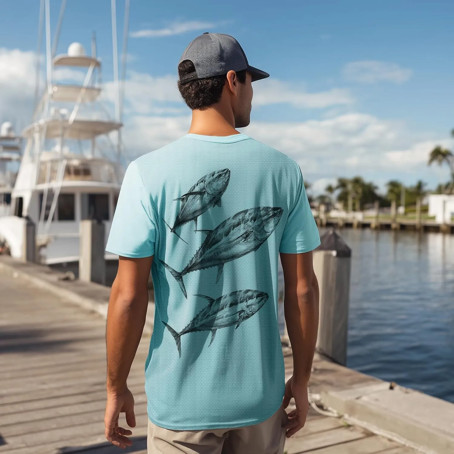 Palmyth Mens Fishing Shirts UPF 50  Sun Protection Short Sleeve UV T-Shirts Breathable Quick-Dry