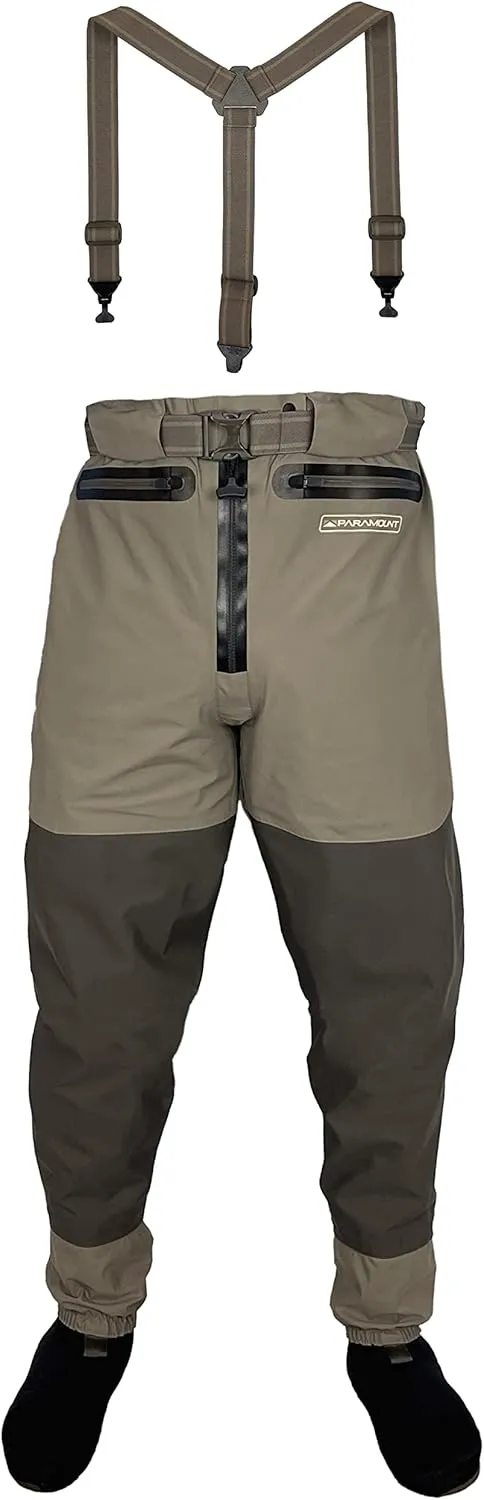 Paramount Outdoors Slate Guide Pant Waist High Zippered Stockingfoot Breathable Wader Pant for Fly Fishing