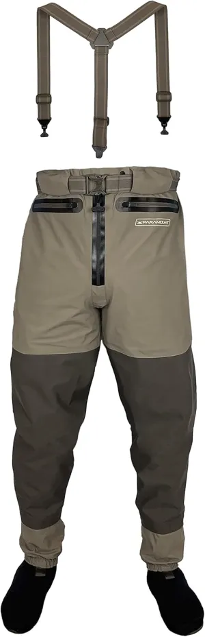 Paramount Outdoors Slate Guide Pant Waist High Zippered Stockingfoot Breathable Wader Pant for Fly Fishing