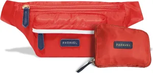 Paravel Fold-Up Belt Bag | Made with Sustainable Recycled Polyester | Belt Bag with Adjustable Straps | Bebop Red