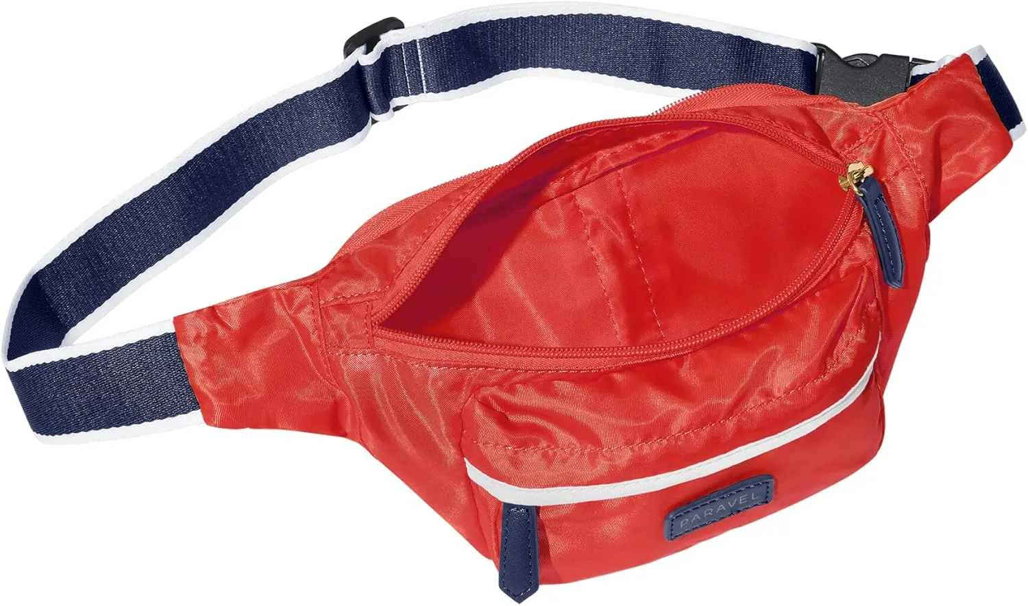 Paravel Fold-Up Belt Bag | Made with Sustainable Recycled Polyester | Belt Bag with Adjustable Straps | Bebop Red