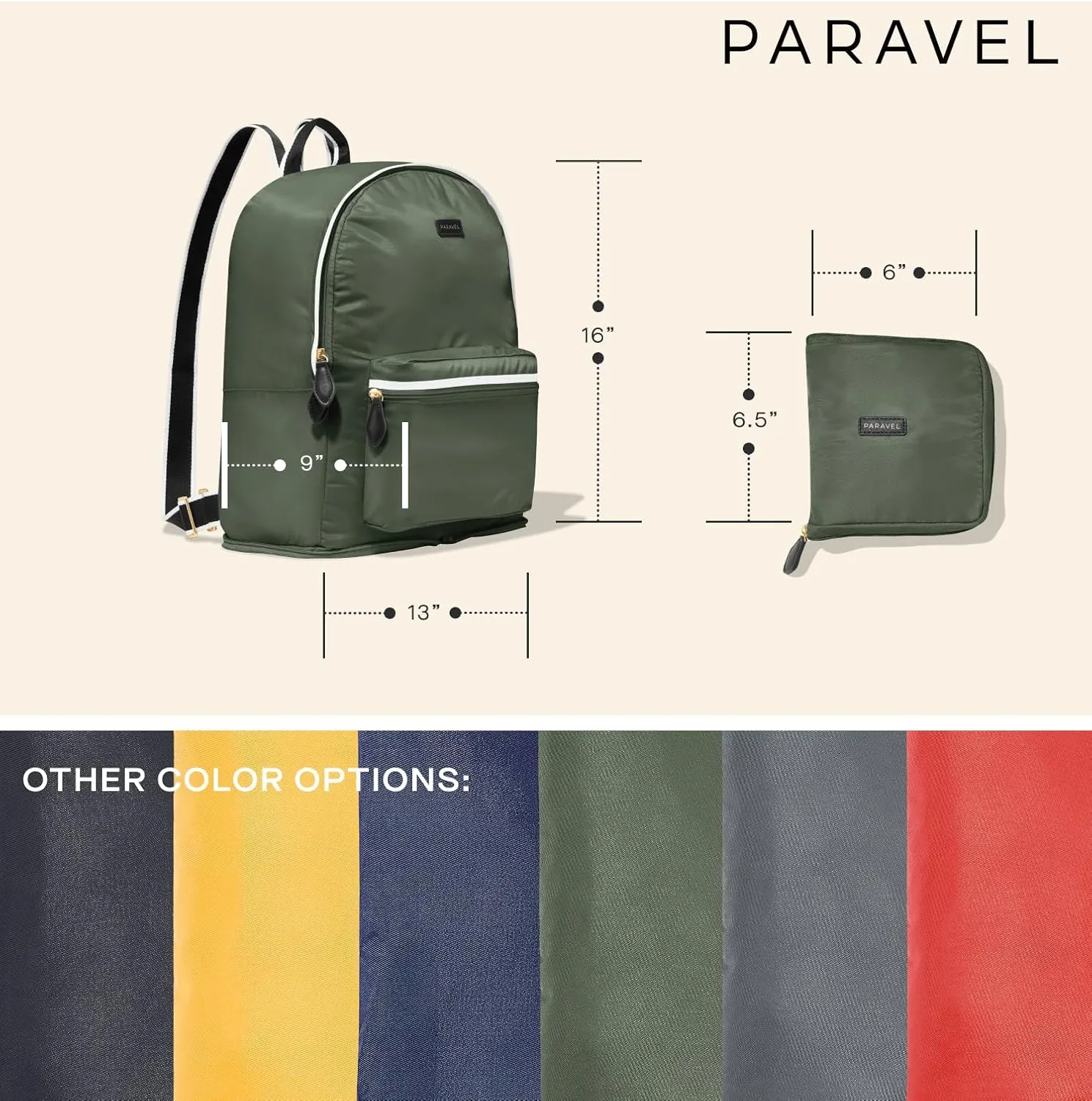 Paravel Fold Up Travel Backpack | Packable and Lightweight Foldable Travel Bag | Carry On Nylon Backpack with Trolley Sleeve, Flatiron Grey