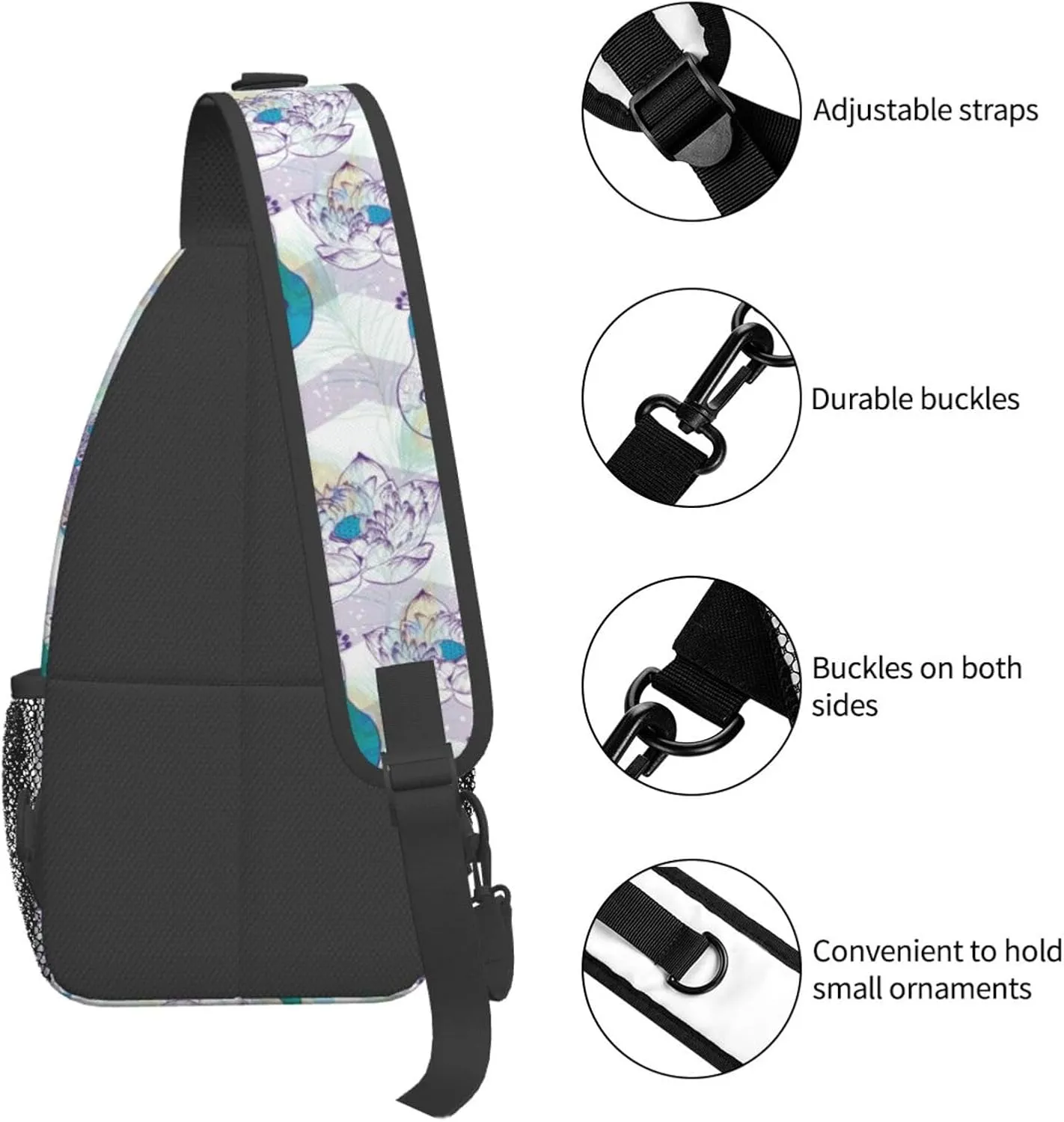 Peacock Shoulder Bag Cute Sling Backpack Daypack Casual Feather Hiking Bag Womens Backpack Bag Animal Bag