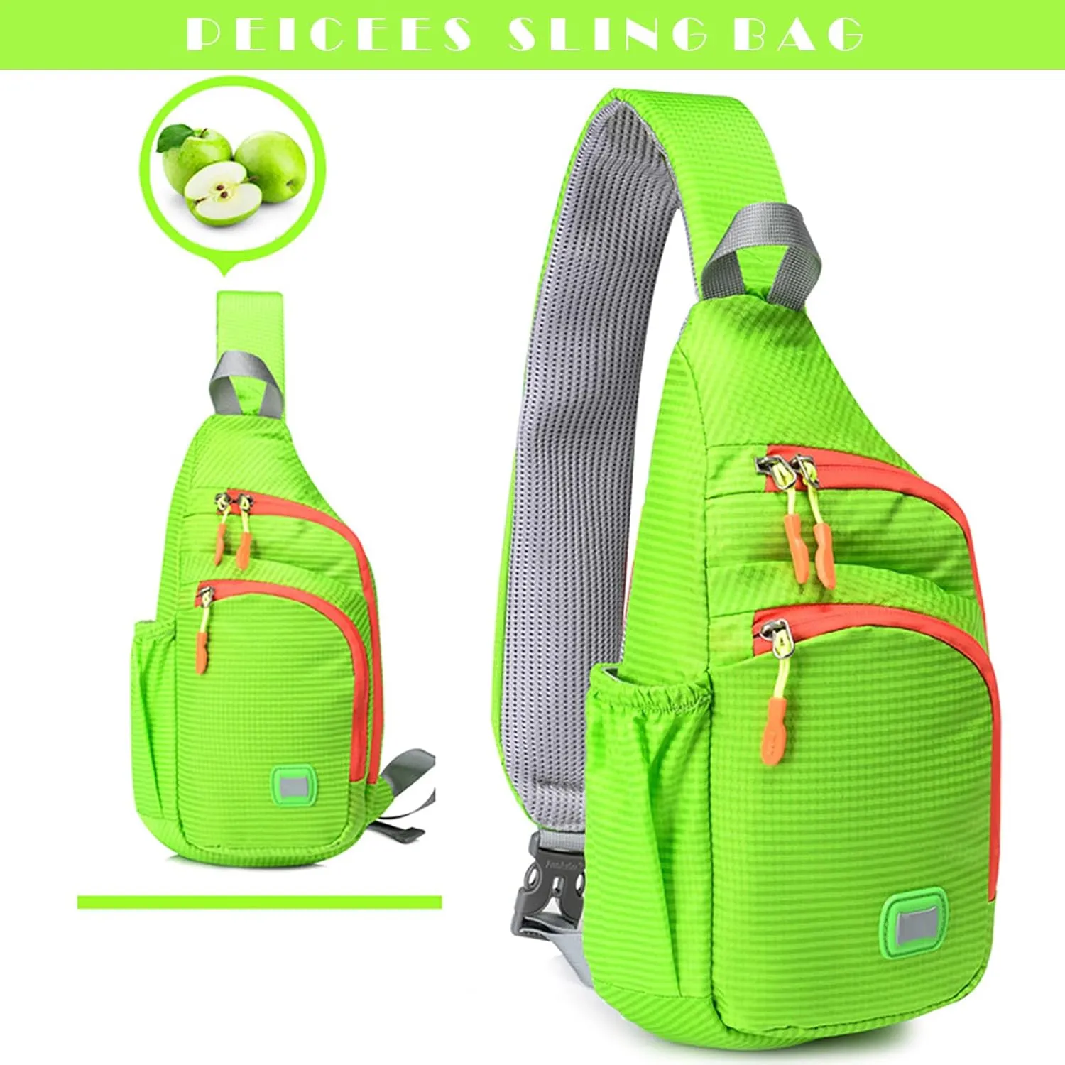 Peicees Small Sling Backpack Waterproof Unisex Shoulder Bag Chest Crossbody Daypack