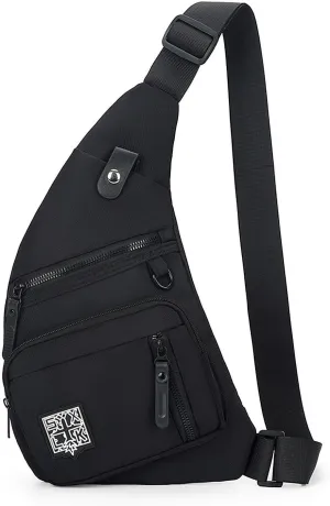 Peicees Small Sling Bag For Men Women Crossbody Man Purse Anti Theft Chest Bag For Travel Lightweight Shoulder Bag