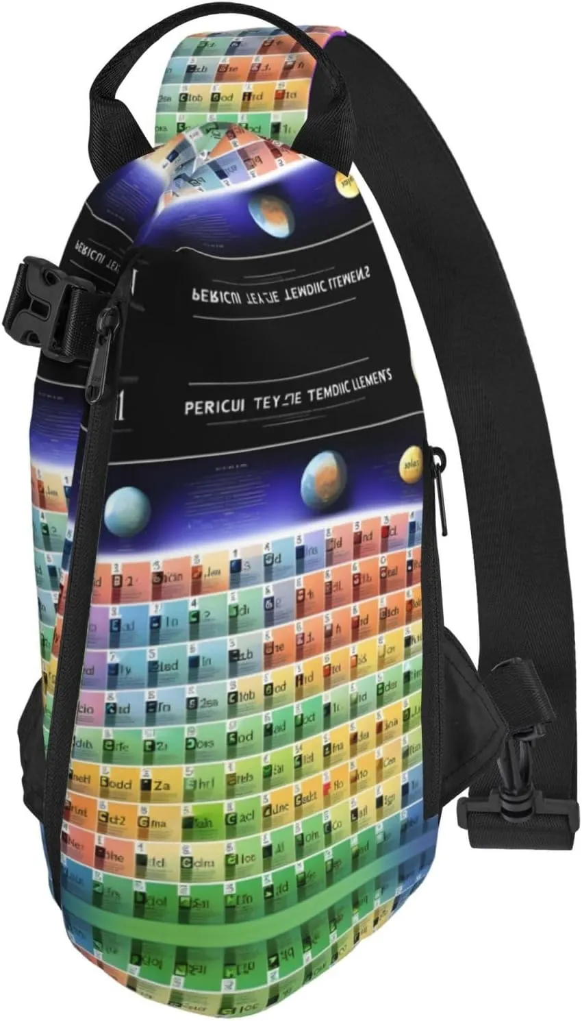 Periodic Table Of Elements Print Crossbody Backpack Casual Adjustable Bag Multifunctional Sling Backpack