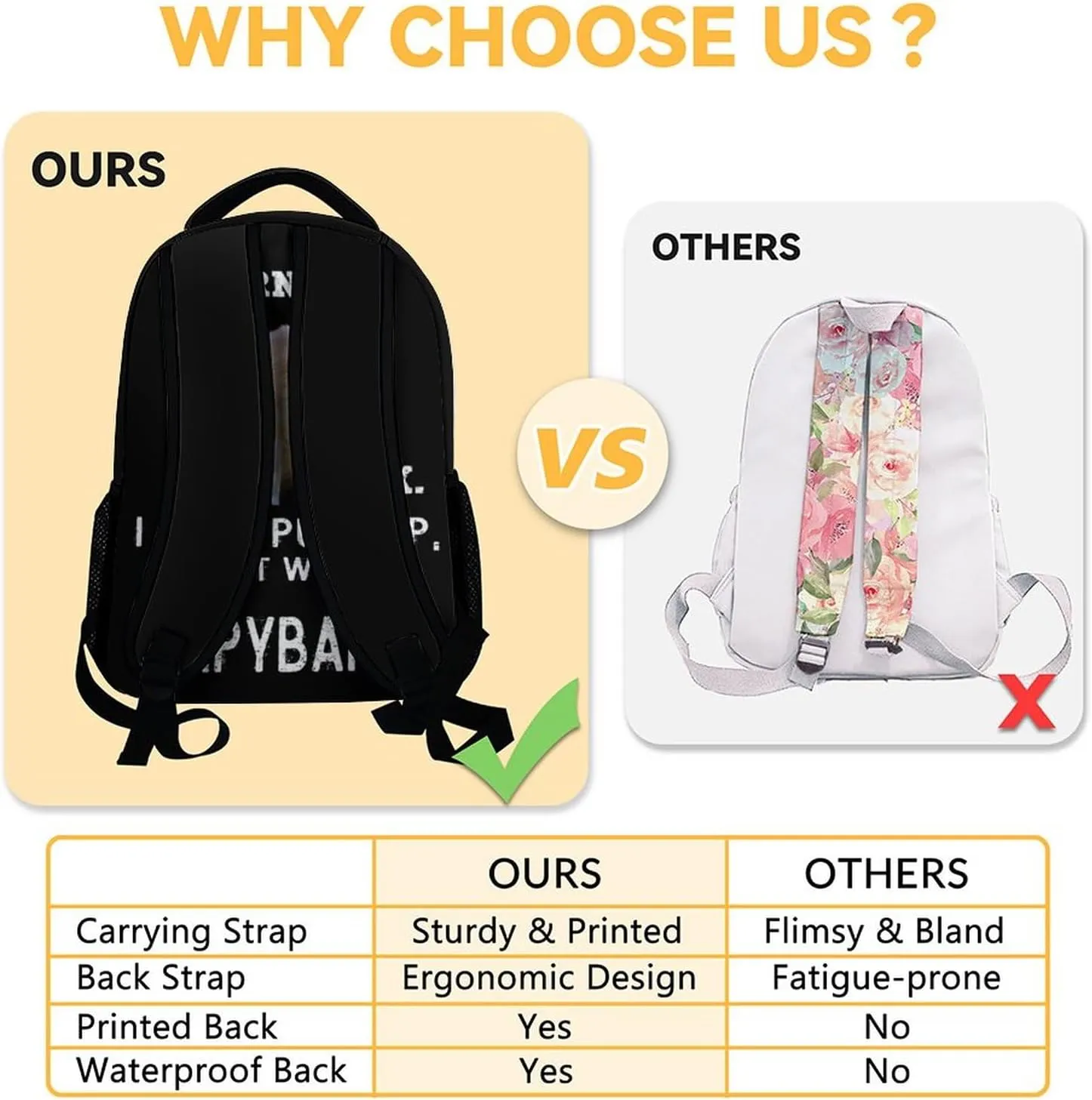 Personalized Backpack for School - 16 Inches Custom Kids Backpacks for Girls, Boys - Funny Black Bookbag for Kindergarten