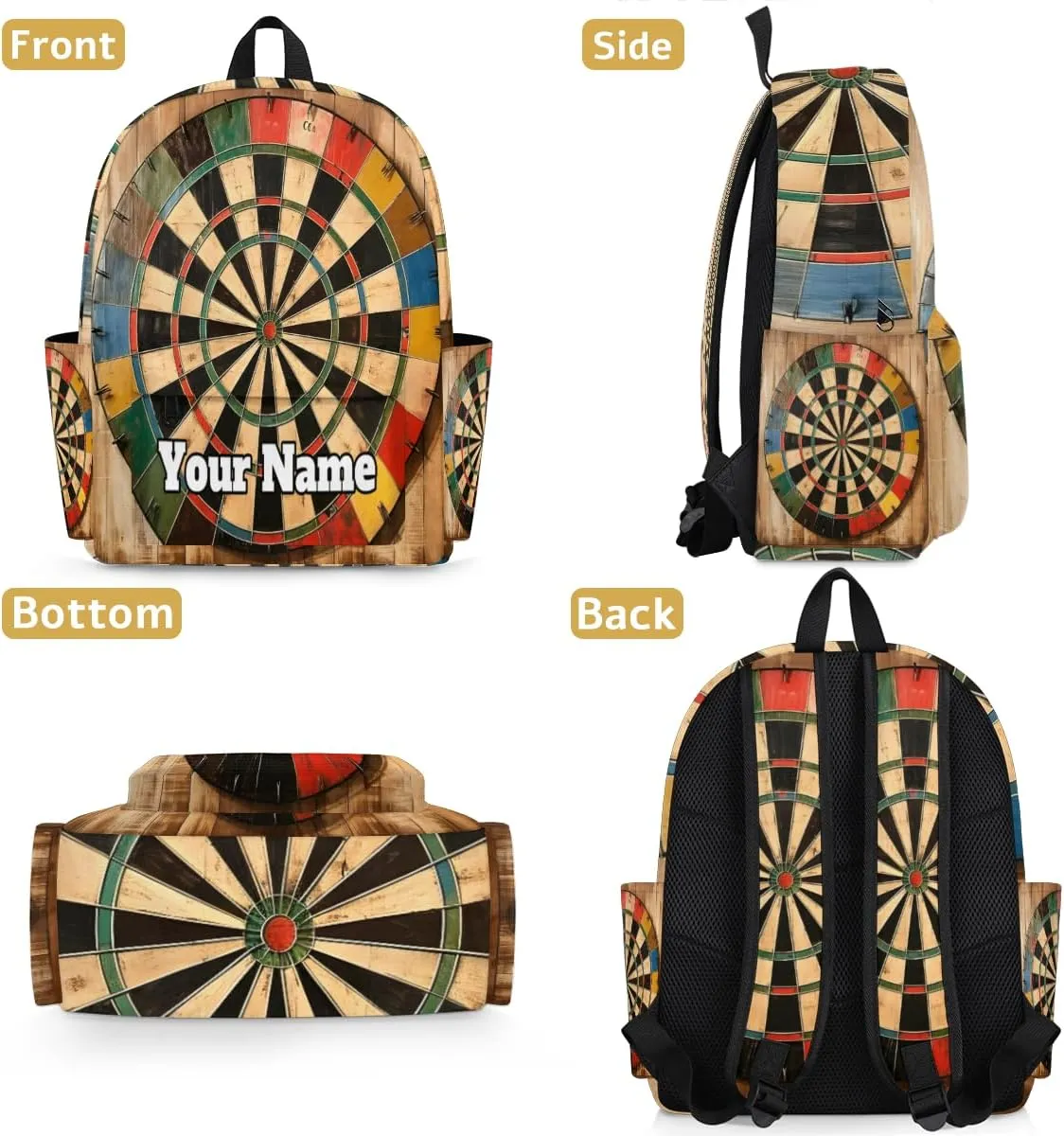 Personalized Darts Board Preschool Toddler Backpack for Boys Girls Custom Kids Name Small Bookbags Kindergarten Elementary Backpack, Darts Arrows