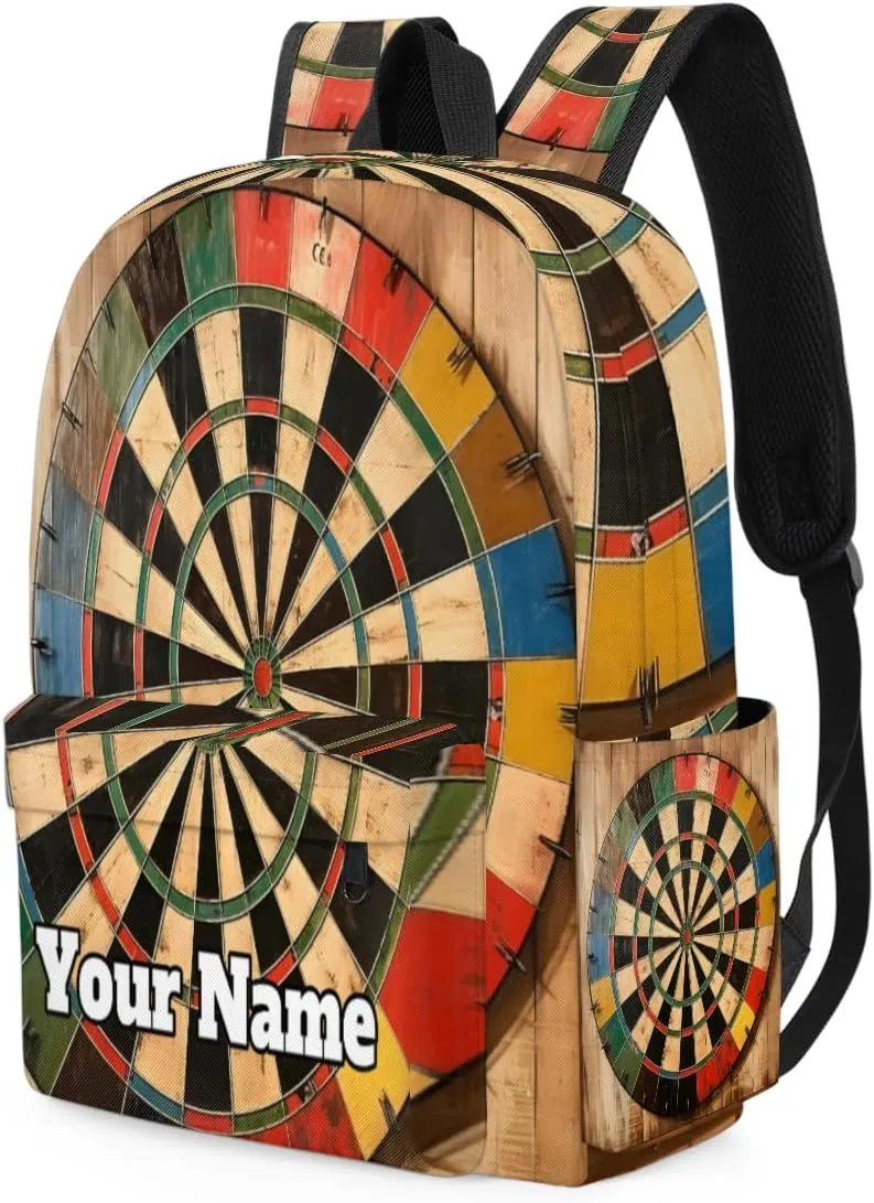 Personalized Darts Board Preschool Toddler Backpack for Boys Girls Custom Kids Name Small Bookbags Kindergarten Elementary Backpack, Darts Arrows
