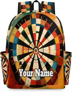 Personalized Darts Board Preschool Toddler Backpack for Boys Girls Custom Kids Name Small Bookbags Kindergarten Elementary Backpack, Sports