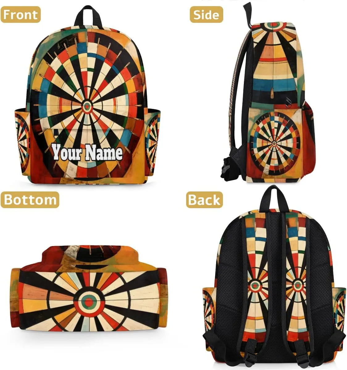 Personalized Darts Board Preschool Toddler Backpack for Boys Girls Custom Kids Name Small Bookbags Kindergarten Elementary Backpack, Sports